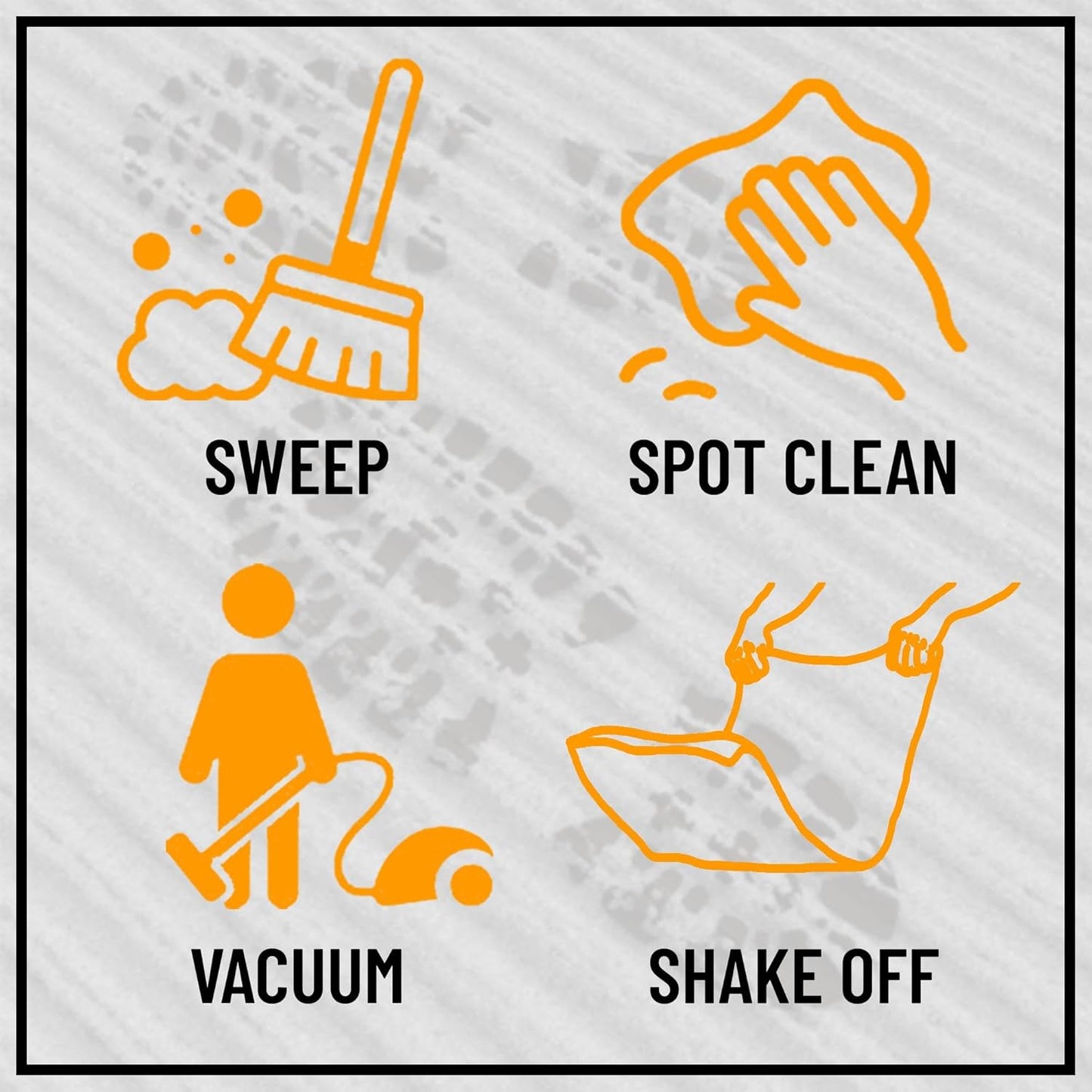 Ottomanson 2' x 10' Hallway Runner with Scraper Pile Extra Durable Non-Slip Rug Mat for Indoor & Outdoor Use - Ideal for Kitchen, Entryway, Patio & Garage - High-Traffic Carpet, Black