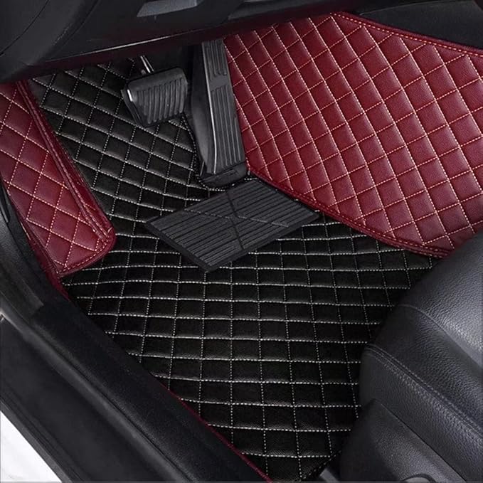 Custom Car Floor Mats for 96% Sedan SUV Sports Car Protection Full Coverage Pads Anti-Slip Leather Floor Lining All Weather Car Floor Mats (Beige)