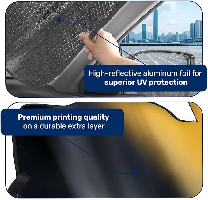 GENANY Yellow Eyes Windshield Sun Shade for Car SUV Truck (69x35 Inches), Sun Shade Windshield, Shades for Front Windows, Protector Blocks UV, Car Decor