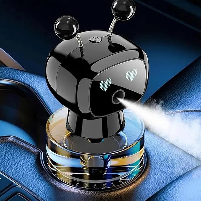 Amposei Smart AI Robot Air Freshener, Aromatherapy Diffuser for Car, Automatic Spray, Ideal Gift Decor for Perfume Lover (Green Gardenia)