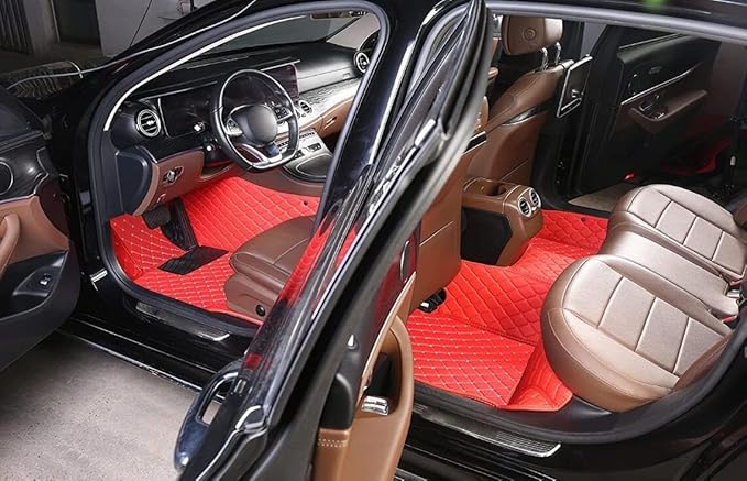 Custome Car Mats Accessories All Weather Floor mats Compatible with Automotive Floor Mats Passenger car mats (Beige Brown)