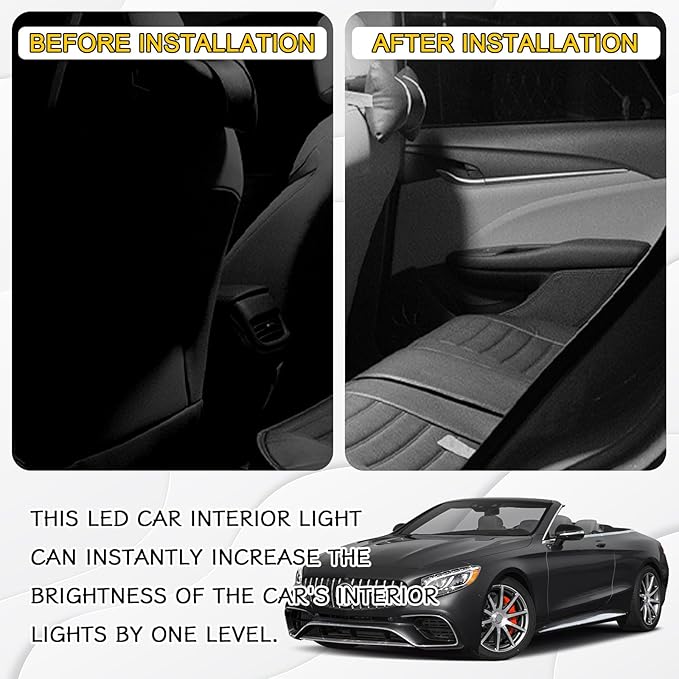 24PCS LED Interior Car Lights, Interior Car Lights Dome Light Set T10 31 mm 42 mm Replacement Bulbs for Top Map Dome Tail Cab Lights and License Plate Courtesy Lights Accessories (White)