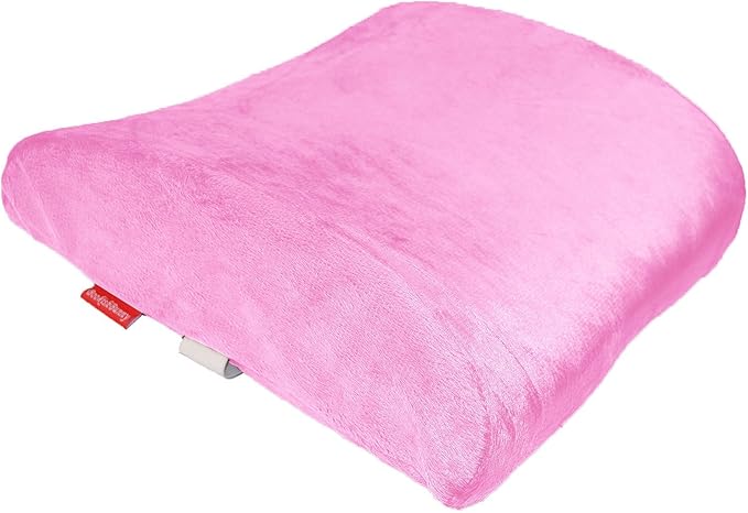 Bookishbunny 2pc High Resilience Memory Foam Seat Chair Waist Lumbar Back Support Cushion Pillow Car Office Home (Pink)