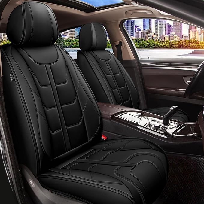 TTX LIGHTING Car Seat Covers fit for Mazda CX-5 2013-2026 Front Seat: Premium Leather Automotive Seat Cover with Airbag Compatible Waterproof (2 Seats, Black)