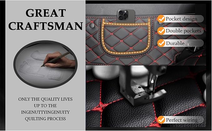 Yaruicar Custom Personalized Floor Mats for Cars Luxury Full Coverage All Car Floor Mats Anti-Slip Leather Car Mat Set Trucks & SUVs Trucks Automotive Floor Mats Liners (3D-All Black)