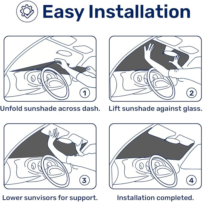 GENANY Flamingo Family Windshield Sun Shade for Car SUV Truck (55x30 inches), Sun Shade Windshield, Shades for Front Windows, Auto Gift, Spring Car Decor