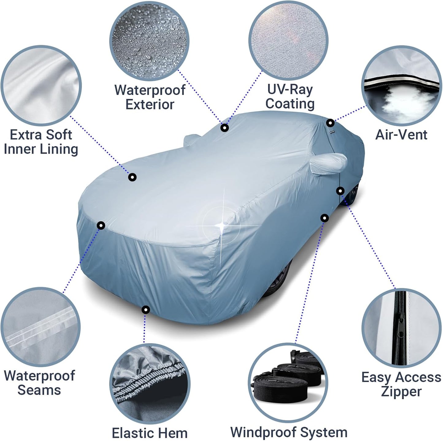 iCarCover Premium Car Cover for 2000-2011 Buick Lesabre Heavy Duty Waterproof All-Weather Automobiles Custom Fit Indoor Outdoor UV Snow Protection Covers with Straps and Bag