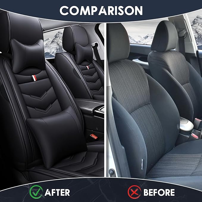 Car Seat Cover 8 Seats for Hyundai Palisade 2020-2025, Durable Wear Resistant Waterproof Sport Seat Cover, Breathable No Odor Premium Leather Vehicle Seat Covers.(Luxury,Black)