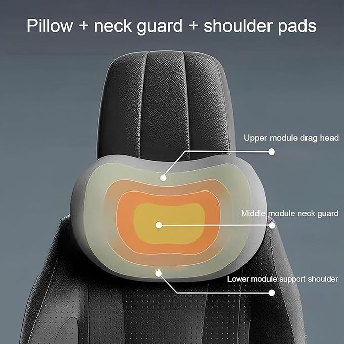 Headrest Lumbar Pillows Car Seat for Toyota Land Cruiser 2000-2025, Ergonomic Neck Back Support Cushion, Comfortable Breathable Washable Cover, Memory Foam, Blue