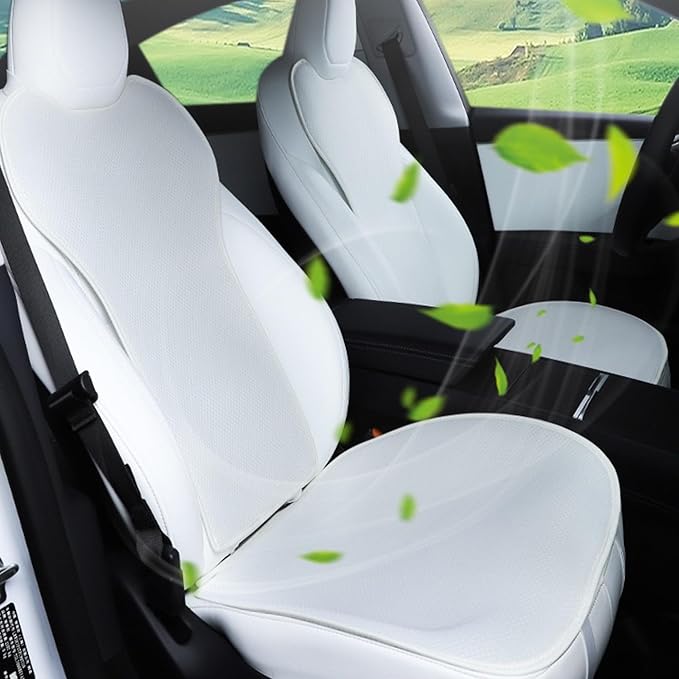 Car Seat Cushion Covers Full Set Front Rear for Tesla Model 3 Highland 2017-2026 Four Seasons Universal Ice Silk Protector Pad Mat (Without Logo)