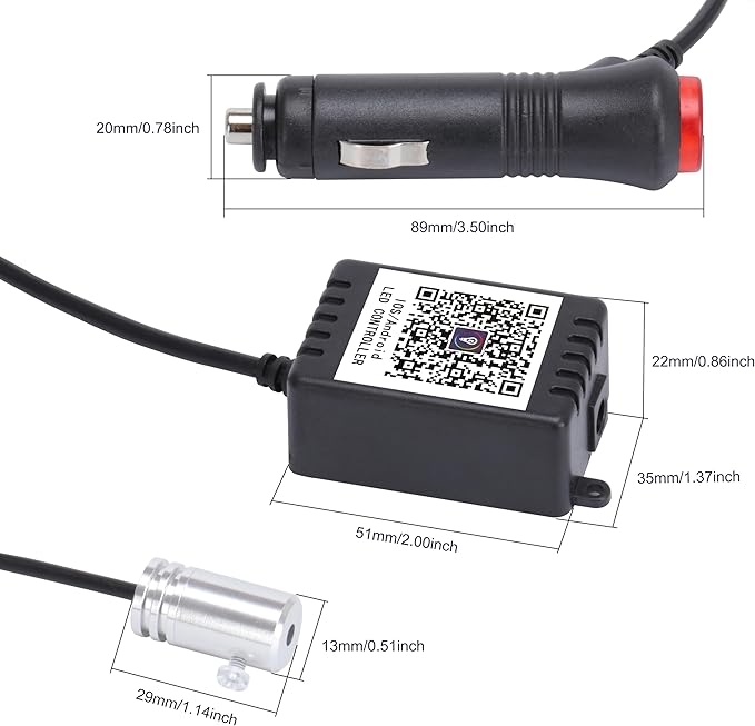 Car Ambient Lighting Kit 64 Colors Multicoloured Music Optic Fiber RF Remote + APP Control Car DIY Decorative Atmosphere Lighting DC 12V 1W 8m