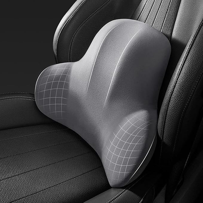 Car Headrest & Lumbar Support Cushion for Kia Sportage NQ5 2023, Ergonomic Memory Foam Seat Headrest Neck Rest Cushion Travel Kit Removable for Neck Back Pain Relief,Brown