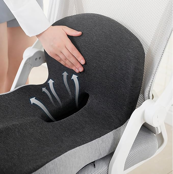 Back and Seat Cushion, Car Seat Cushion for Cars with Lumbar Support,Seat Cushion for Truck Driver, Ergonomic Memory Foam Non Slip Seat Skin with Back Support for Office Chair, Car Seat (A Type-1)
