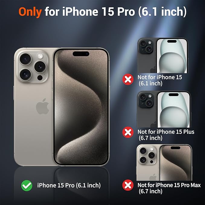 SUPFINE Magnetic for iPhone 15 Pro Case (Compatible with MagSafe) (Military Grade Drop Protection) Translucent Matte Shockproof Phone Case, Dark Purple