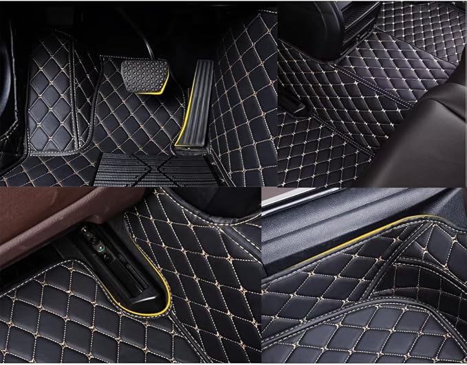 Custom Personalized Floor Mats for Cars，Luxury Full Coverage All Weather Car Floor Mats，Anti-Slip Leather Car Mat Set ，Custom Floor Mats for 99% of Cars, Trucks & SUVs (Purple)