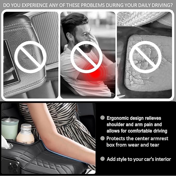 Car Armrest Cover for Tesla Model X 2015–2020 2021 2022 2023 2024 2025 2026, Center Console Cover Mat Armrest Seat Box Cover Cushion Console Pad Interior Accessories,D