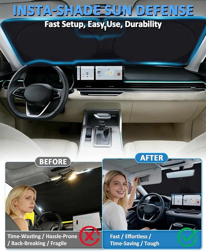 Custom Fit 4-Runner Windshield Sunshade for 4Runner 2010-2024 2025 4-Runner 5th Gen SUV, SR5 Trail Limited Front Window Shield Cover for Windshield Sun Visor Protector Block UV Car Accessories