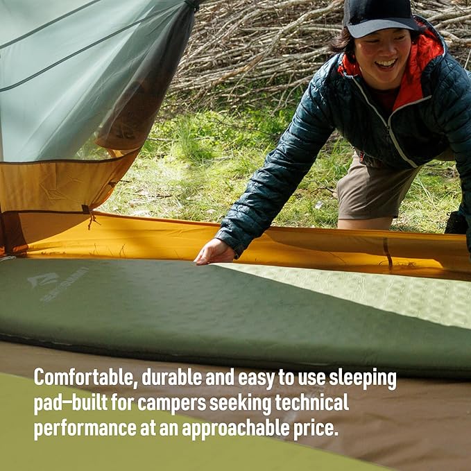 Sea to Summit Camp Plus Self-Inflating Foam Sleeping Mat for Camping - Tapered - Regular (72 x 22 x 2.6 inches)