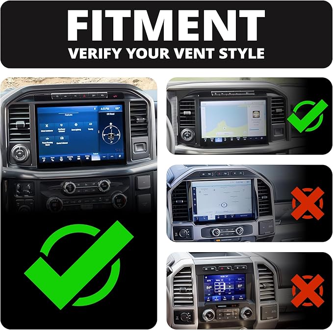 Tackform Link Vent Mount Magnetic Wireless Charging Phone Holder - Compatible with MagSafe, '21-'25 Ford F150 & Raptor, '23-'25 Ford Super Duty | Aluminum Bracket | Short Reach