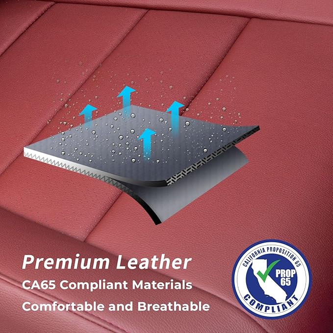 coverdream Rav4 Seat Covers Custom Fit for Toyota Rav4 2013-2018 XLE/Platinum/Limited/SE SUV,Fully Covered,Waterproof Leather Car Seat Protector(Full Set,Wine Red)
