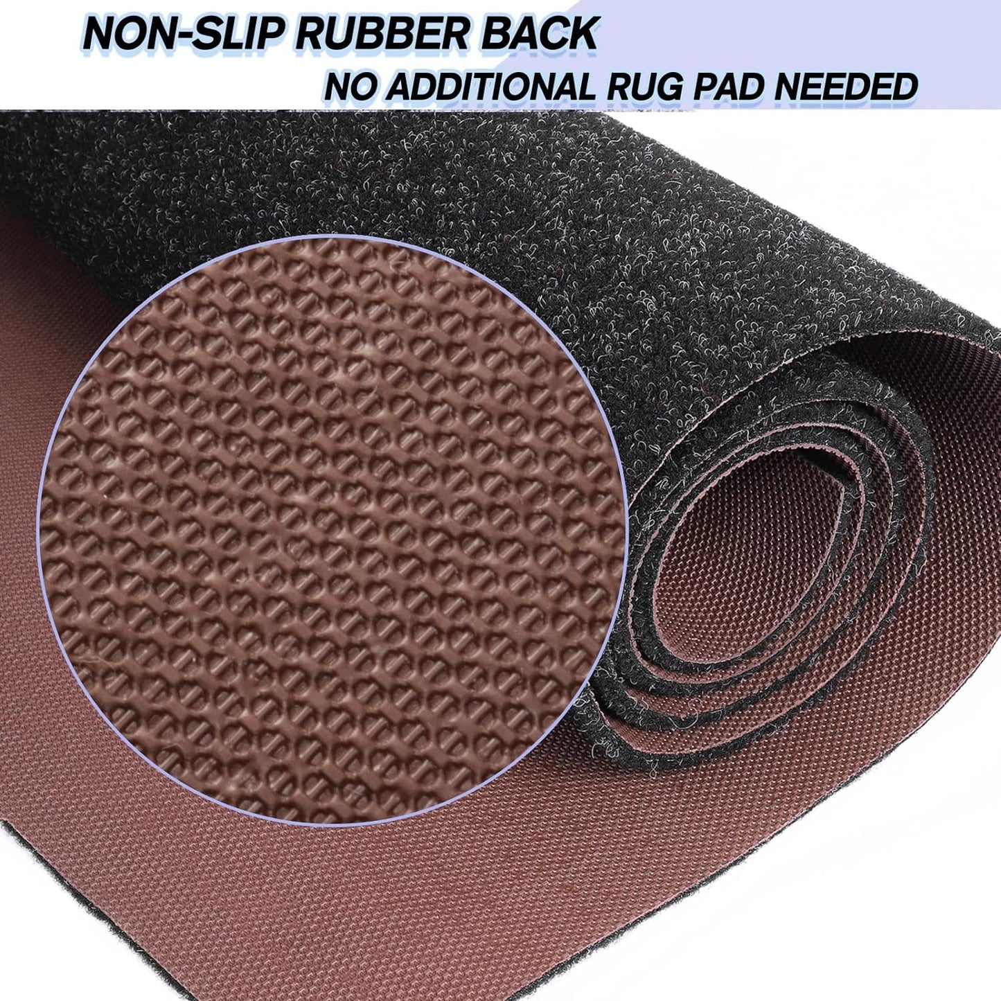 Custom Size Backed Non-Slip Area Rugs Runner, Easy Clean, Waterproof Runner Rugs for Hallway Entryway, Kitchen, Laundry, 2FT x 35FT, Black