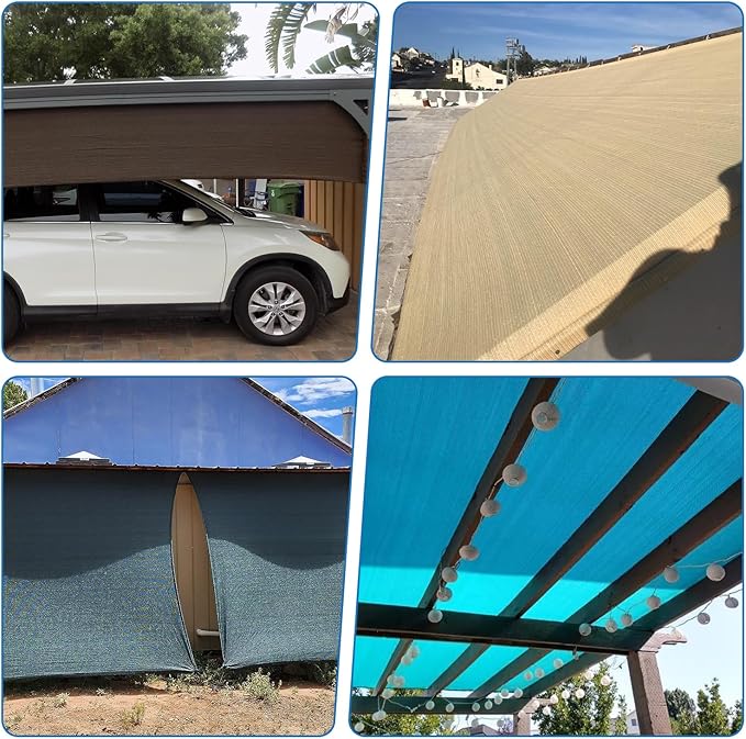 TANG Sun Shade Fabric Roll 8'x37' Shade Cloth for Garden Dark Green HDPE Mesh Shading Pergola Cover Replacement Canopy, 95% Blockage Sunshades for Outdoor Patio Backyard Plant