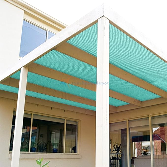 TANG Sun Shade Fabric Roll 8'x44' Shade Cloth for Garden Turquoise Green HDPE Mesh Shading Pergola Cover Replacement Canopy, 95% Blockage Sunshades for Outdoor Patio Backyard Plant