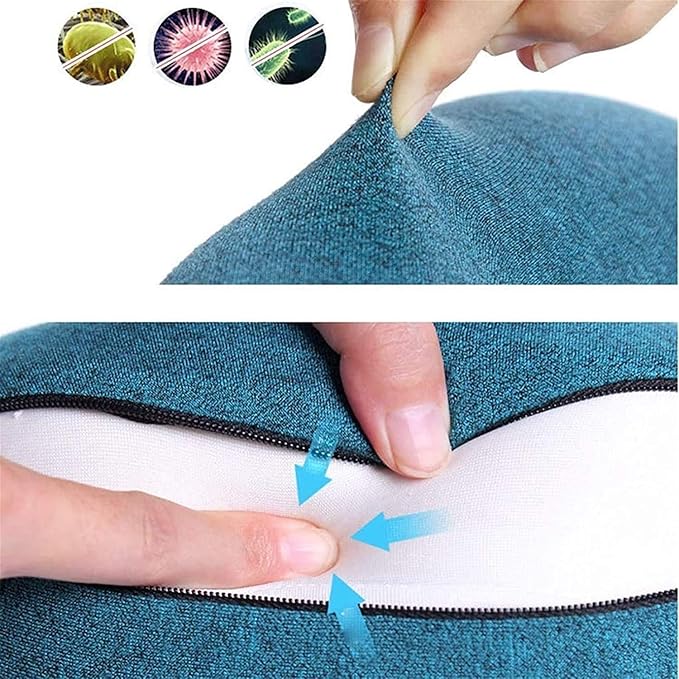 Neck Pillow Sleep Kit - 100% Memory Foam Travel Pillow, Compact Carry Bag, U-Shaped Airplane Car Flight Pillow, Breathable and Comfortable 360-Degree Head Support (Color : Brown)