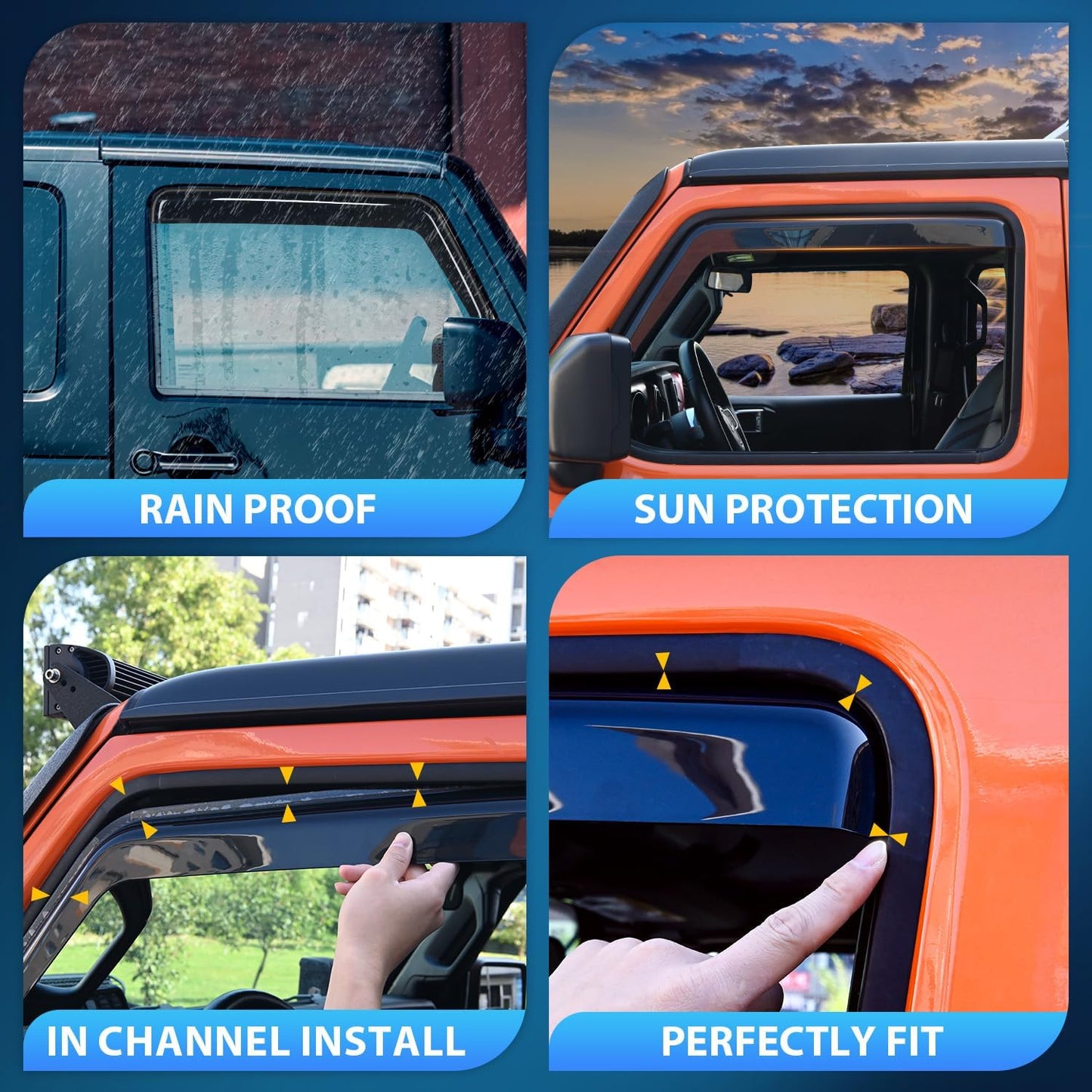 Nilight Durable in Channel Rain Guards for Chevrolet/Chevy Trailblazer 2021 2022 2023 2025 Window Deflectors,Vent Window Visors-4pcs