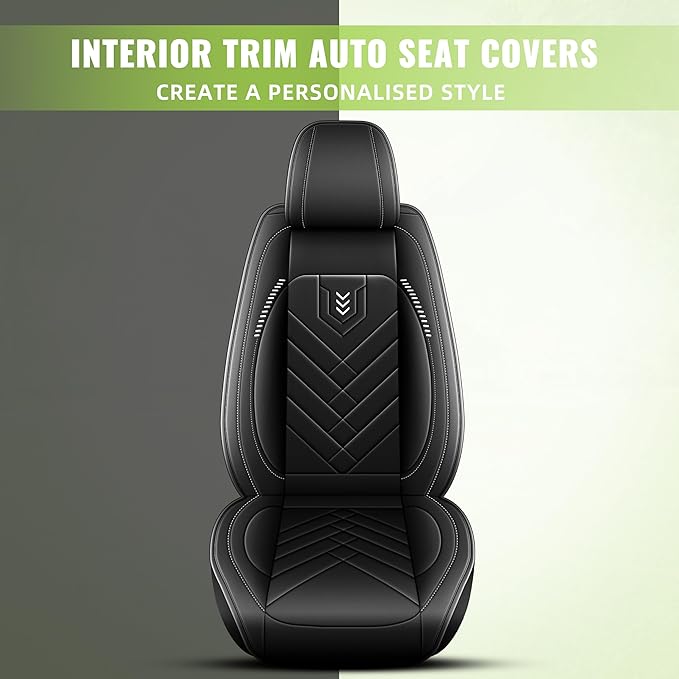 AOMSAZTO Car Seat Covers Fit for Subaru Legacy 1995-2024 2025 2026 Premium Front Seat Covers Waterproof Leather Automotive Seat Covers Compatible with Airbag (2 Seats,Black)