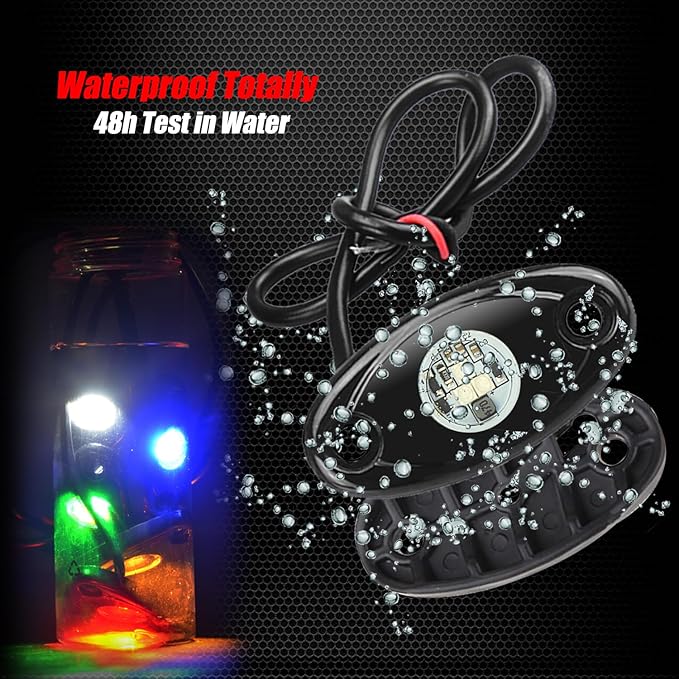 2 Pods LED Rock Lights, Ampper Waterproof LED Neon Underglow Light for Car Truck ATV UTV SUV Offroad Boat Underbody Glow Trail Rig Lamp (Blue)