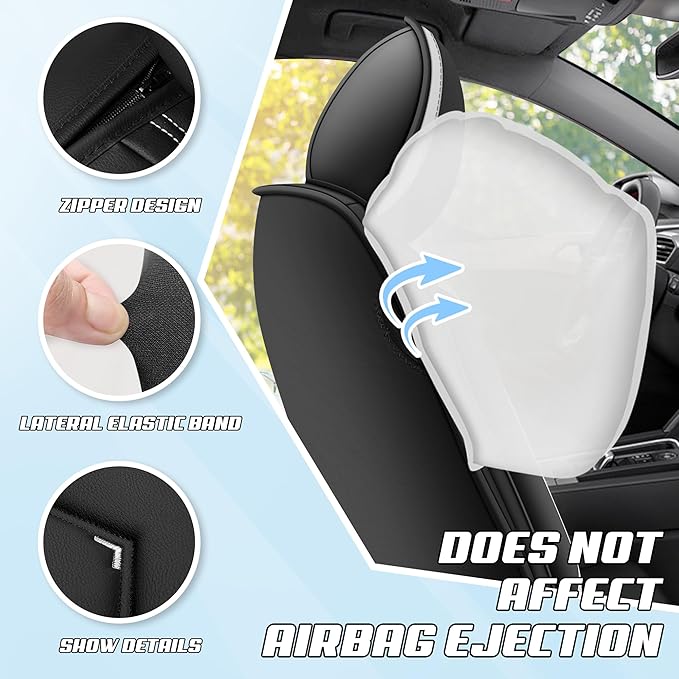 Car Seat Covers Fit for Infiniti g37 2000-2026, Stylish Sport Seat Covers, Waterproof Wear-Resistant Premium Nappa Leather Car Seat Cover.(Full Set/Black White)
