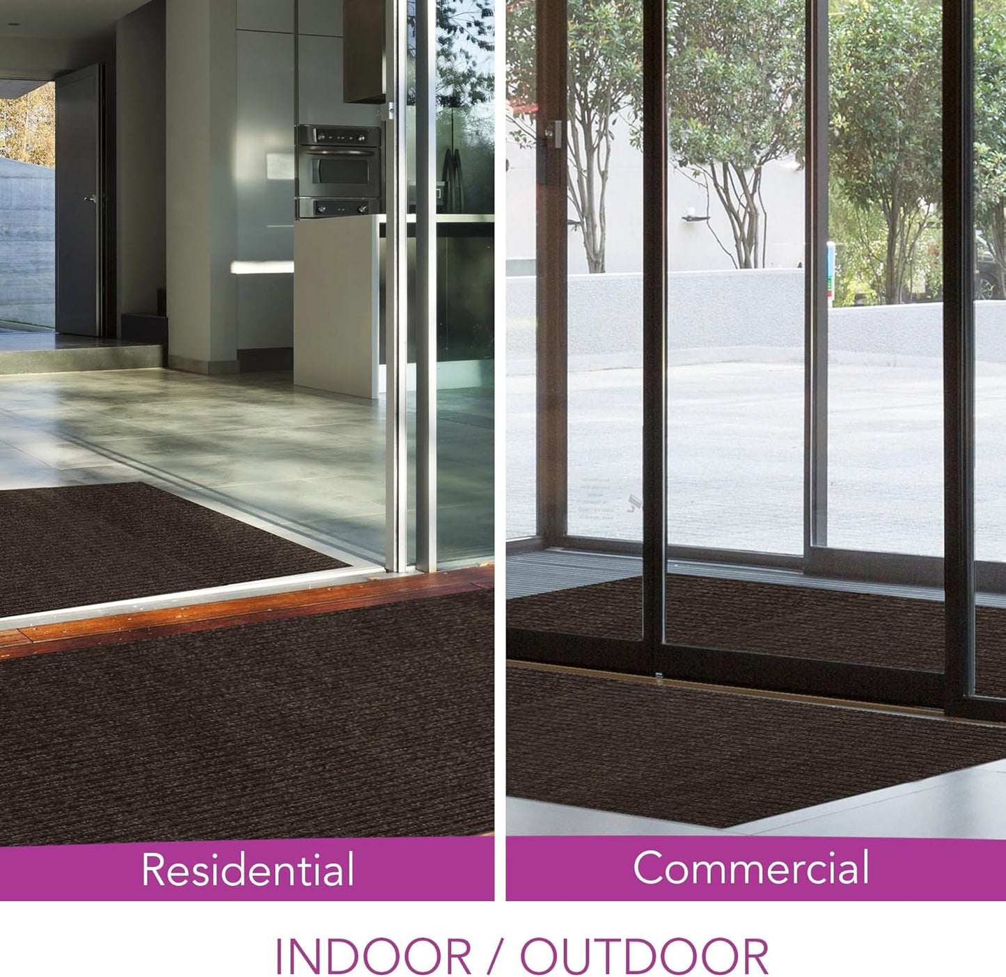 iCustomRug Spartan Weather Warrior Indoor/Outdoor Utility Ribbed Carpet Runner with Non-Slip Thermoplastic Rubber Backing, 6ft X 50ft in Brown