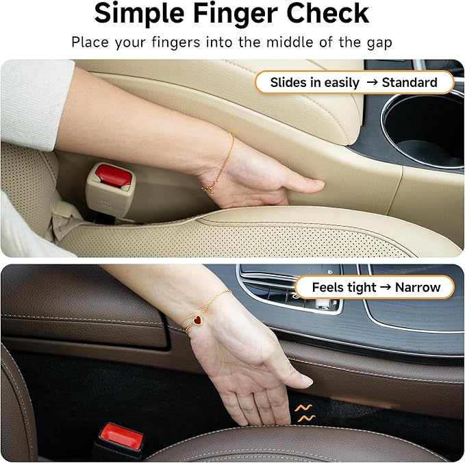 Givifive Car Seat Gap Filler Set of 2, 3IN1 Seat Side Gap Filler Plug with Storage Slot & Hook Function, Soft Foam Universal Fit Car SUV Truck Fill Gap Between Seats Console Organizer（Standard Brown）