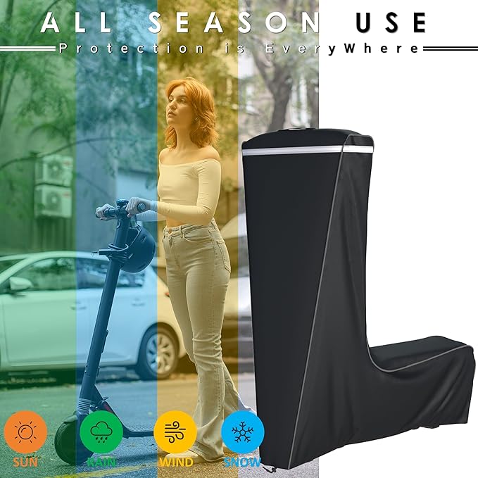 Universal Electric Scooter Cover, Outdoor Waterproof and Dustproof Scooter Covers, Adults/Kids Electric Scooter Storage cover, L54xW28xH52 Inch, Suitable for 300W to 2000W Electric Scooters, Black