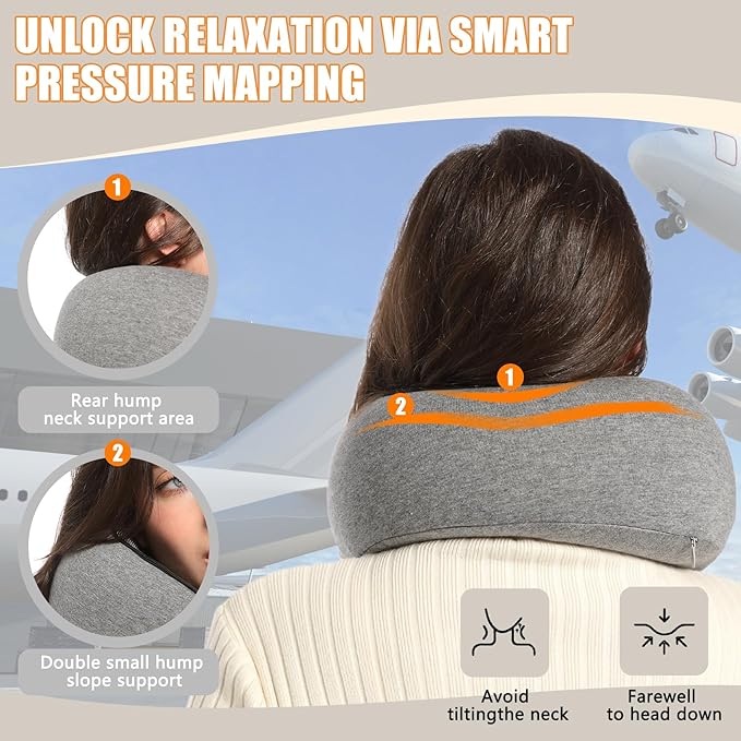 Travel Pillow Head Support Memory Foam Neck Pillow Support Pillow,Luxury Compact Lightweight Quick Pack for Camping,Traveling,Sleeping Rest Cushion,Gift for Traveler
