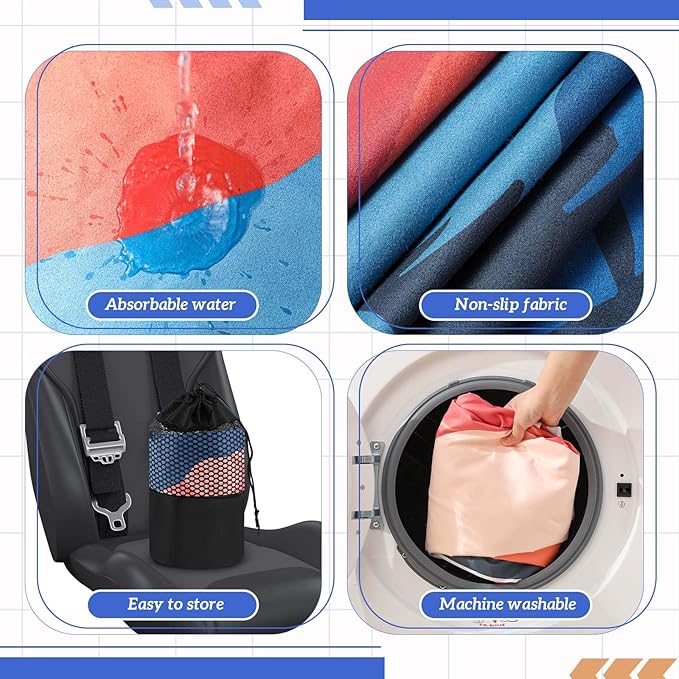 2 Pack Car Seat Towel Covers with Storage Bag 63 x 32 Inch Athletic Running Towel Seat Sweat Washable Non Slip Cover Gift for Car Outdoor Sport Activities (Sunset)