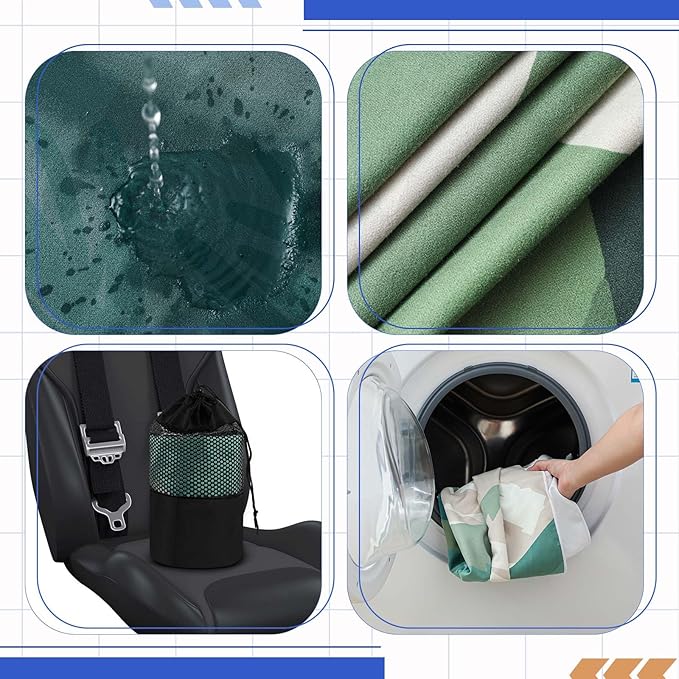 2 Pack Car Seat Towel Covers with Storage Bag 63 x 32 Inch Athletic Running Towel Seat Sweat Washable Non Slip Cover Gift for Car Outdoor Sport Activities (Yosemite,Sasquatch)