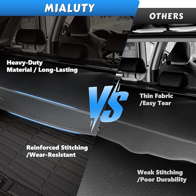 MIALUTY® Cargo Cover for 2016-2020 Kia Sorento Retractable Trunk Cover Sorento Accessories Anti-Peeping Anti-Theft Privacy Screen,Trunk Luggage Shield Shade Carbon Fiber Texture