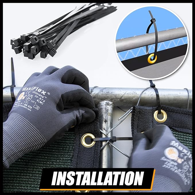 Royal Shade Custom Size 6' x 42' Green Fence Privacy Screen Windscreen Cover Netting Mesh Fabric Cloth - Cable Zip Ties Included (We Make Custom Size)