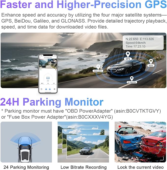 mangoal STARVIS 2 Front 4K HDR Dash Cam IMX678, Custom Fit for Ford F150 2015-2020 F250/F350 Super Duty 2017-2019(Model C), 5GHz WiFi, GPS, 64GB Card