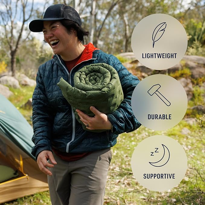 Sea to Summit Camp Plus Self-Inflating Foam Sleeping Mat for Camping - Tapered - Regular (72 x 22 x 2.6 inches)
