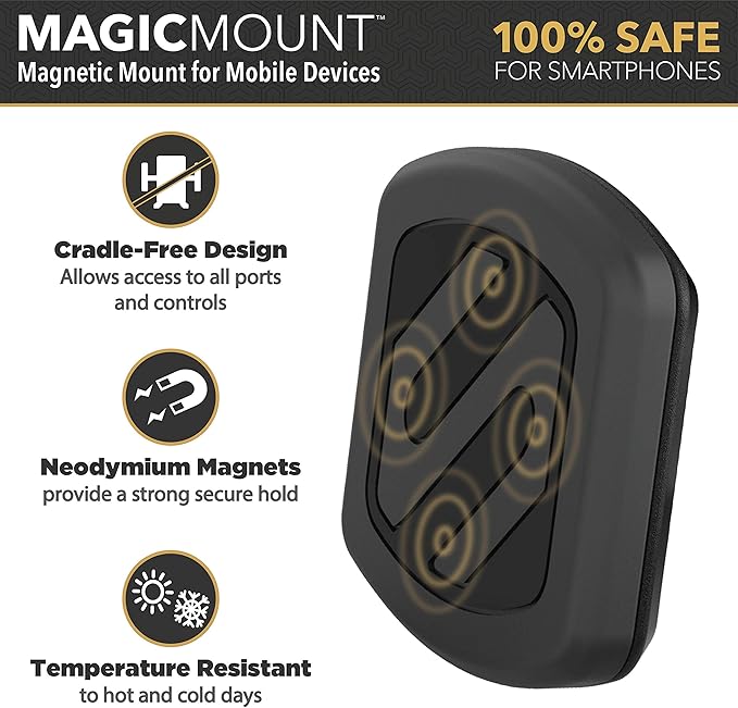 Scosche MAGWSM-2PXCES0 MagicMount Magnetic Suction Cup Phone Mount for Car Windshield/Dashboard, 360° Adjustable Magnet Head, Universal Phone Holder Compatible With iPhone, Samsung & More (Pack of 2)