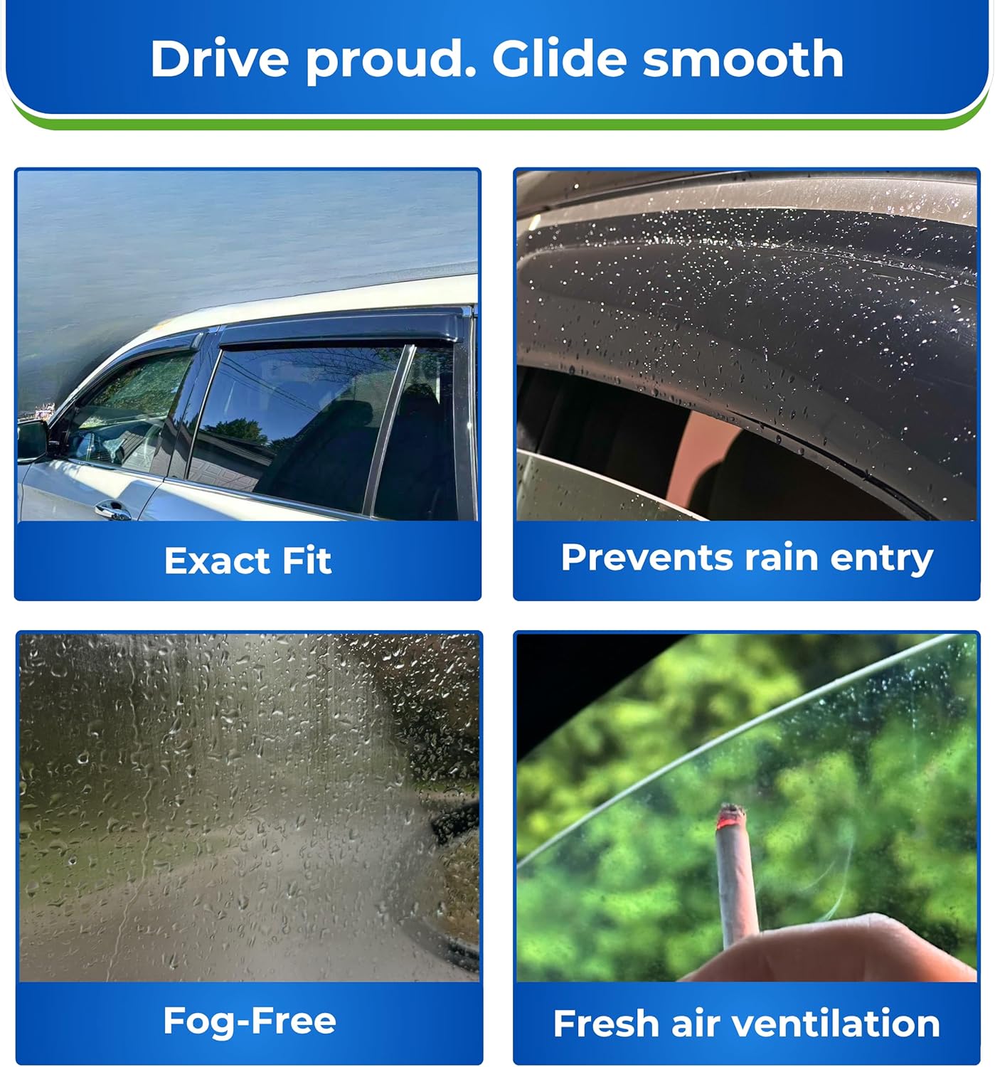 KPY Window Visor Compatible with Toyota Matrix 2009-2013 & Pontiac Vibe 2009-2010, Rain Guard Window Vent Deflectors Tape-On Style, 2009 2010 2011 2012 2013