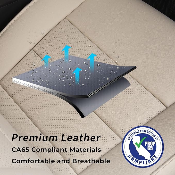 coverdream 2026 Rav4 Seat Covers Custom Fit for 2026 Toyota Rav4 Hybrid (Woodland/Limited) SUV,Full Set Luxury Waterproof Leather Car Seat Protector