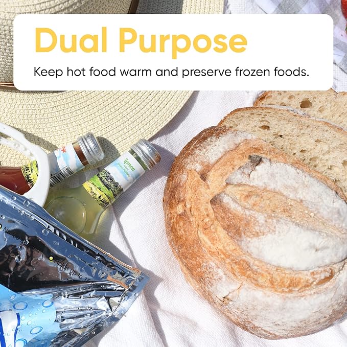 Superio Hot and Cold Insulated Bags for Food Delivery, Grocery Shopping Bags, Food Storage for Hot and Frozen Food for Travel, Disposable Cooler Bag, Reinforced Thermal Lunch Bag (6, 15.5"x13")