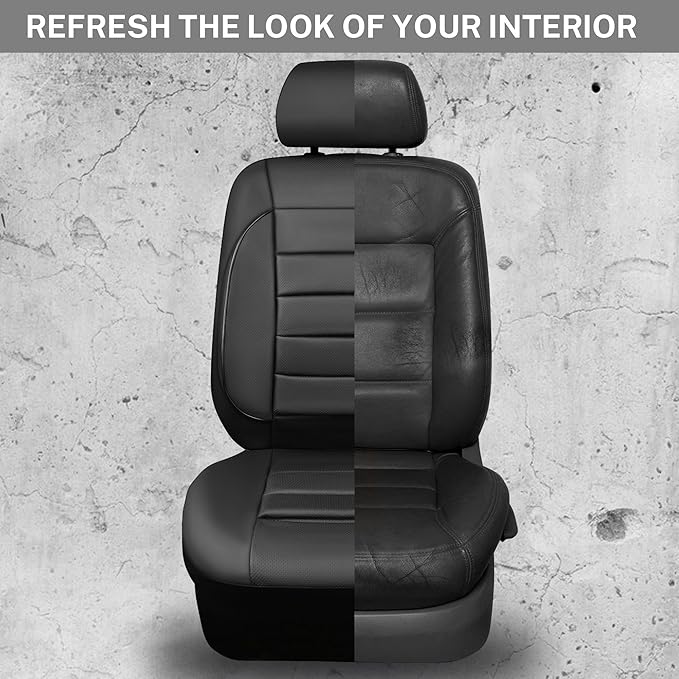 CAR PASS Leather Seat Covers Full Set Universal Water Resistant 3D Foam Back Support, Luxury Comfort Automotive 5 Seat Covers All Season Fit for SUV,Sedan,Van, Airbag Compatible Elegance(Pure Black)