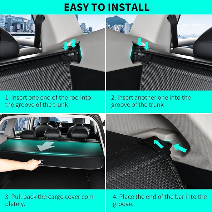 Tecoom Cargo Cover fit for Equinox GMC Terrain 2010 2011 2012 2013 2014 2015 2016 2017, Retractable Rear Car Trunk Security Cover, Anti-Peeping Shield Shade Luggage Privacy Screen