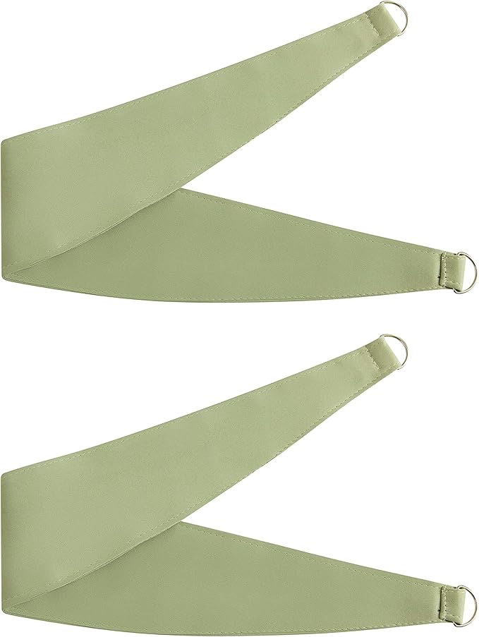 Bujasso Sage Green Blackout Curtains with Sheer Overlay Mix and Match Double Layer Thermal Insulated Window Panels 90 inch for Living Room Bedroom Green Drapes with Tiebacks Grommet Top 54" Wx90 Lx2