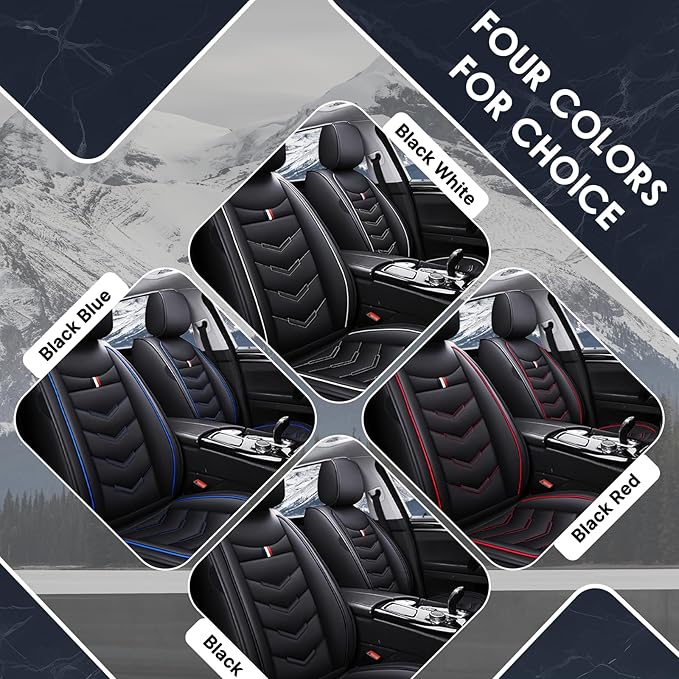 Car Seat Cover 7 Seats for Hyundai Palisade 2020-2025, Durable Wear Resistant Waterproof Sport Seat Cover, Breathable No Odor Premium Leather Vehicle Seat Covers.(Standard,Black Blue)